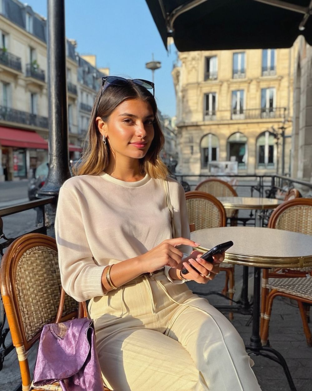 Une cliente réserve sur son téléphone